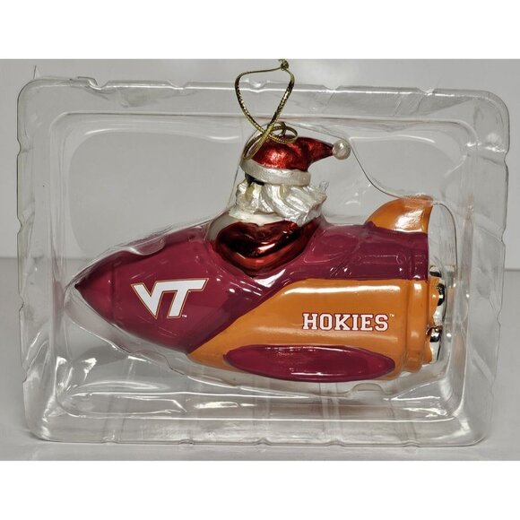 Virginia Tech University Hokies Ornament Santa in Rocket Ship New FAST SHIPPING - Picture 7 of 8